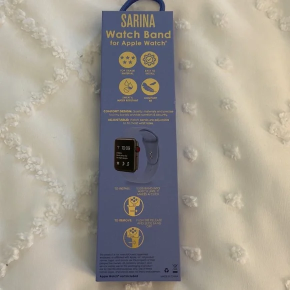 Light blue Apple Watch band fits 42mm, 44mm, 45mm - Picture 3 of 3